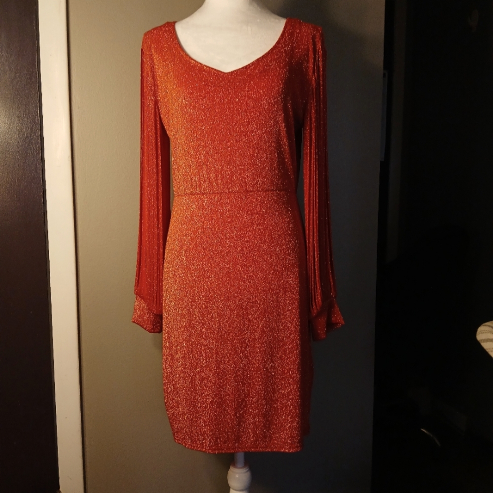 Woman's Warm Red Evening Party Dress XXL